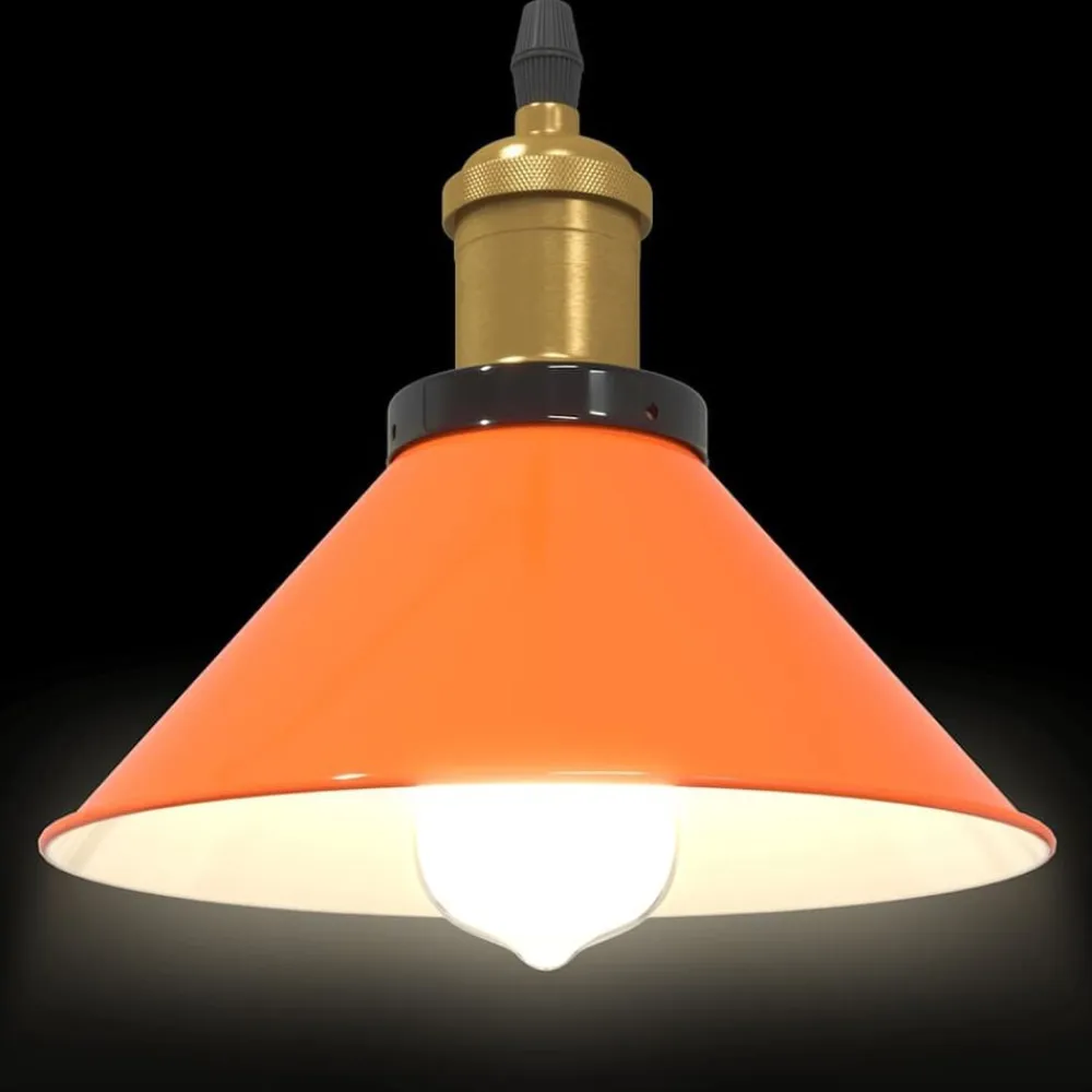 vidaXL Iluminación-Lámpara colgante regulable altura E27 naranja brillante Ø 22cm