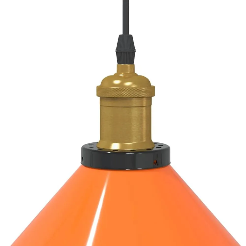 vidaXL Iluminación-Lámpara colgante regulable altura E27 naranja brillante Ø 22cm