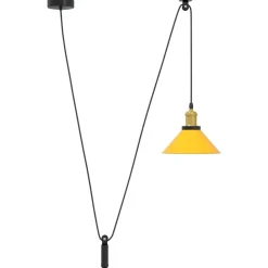 vidaXL Lámpara colgante regulable altura E27 Ø 22cm Amarillo brillante Sale