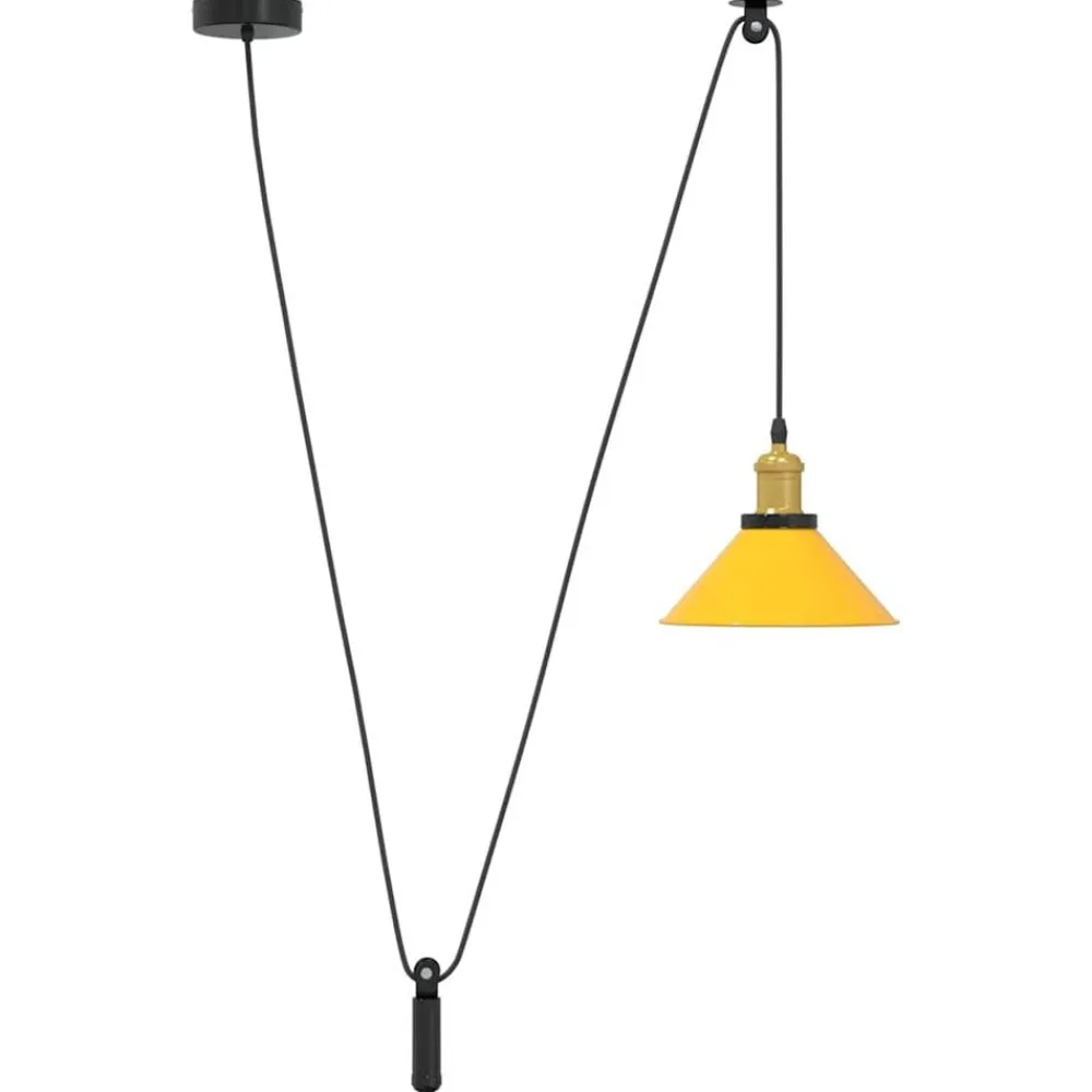 vidaXL Lámpara colgante regulable altura E27 Ø 22cm Amarillo brillante Sale