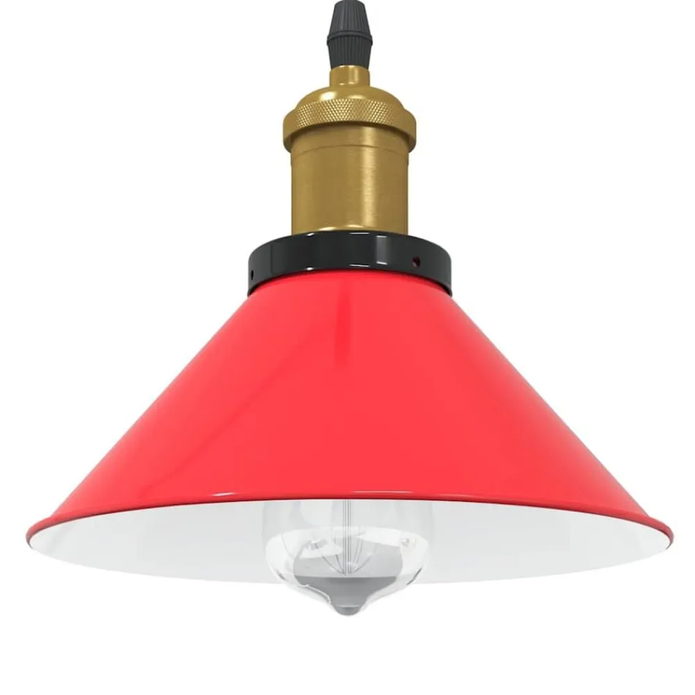 vidaXL Lámpara colgante regulable en altura E27 Ø 22cm Rojo brillante Best