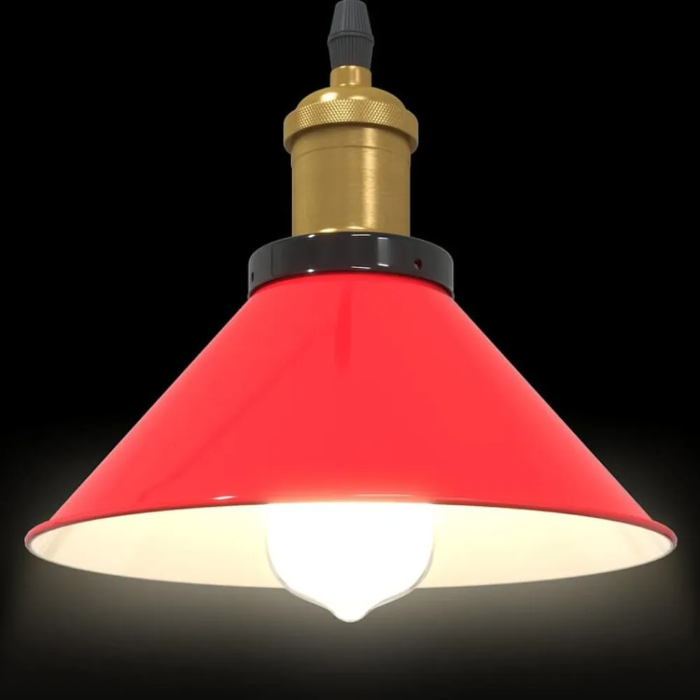 vidaXL Lámpara colgante regulable en altura E27 Ø 22cm Rojo brillante Best