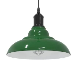 vidaXL Lámpara colgante regulable en altura E27 Ø 31cm Verde brillante Online