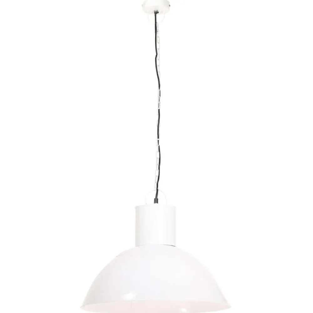vidaXL Iluminación-Lámpara colgante redonda 25 W blanca 48 cm E27