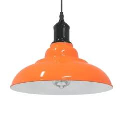 vidaXL Lámpara colgante regulable altura E27 naranja brillante Ø 31cm Naranja brilante Hot