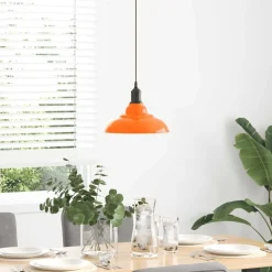 vidaXL Lámpara colgante regulable altura E27 naranja brillante Ø 31cm Naranja brilante Hot