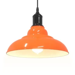 vidaXL Lámpara colgante regulable altura E27 naranja brillante Ø 31cm Naranja brilante Hot