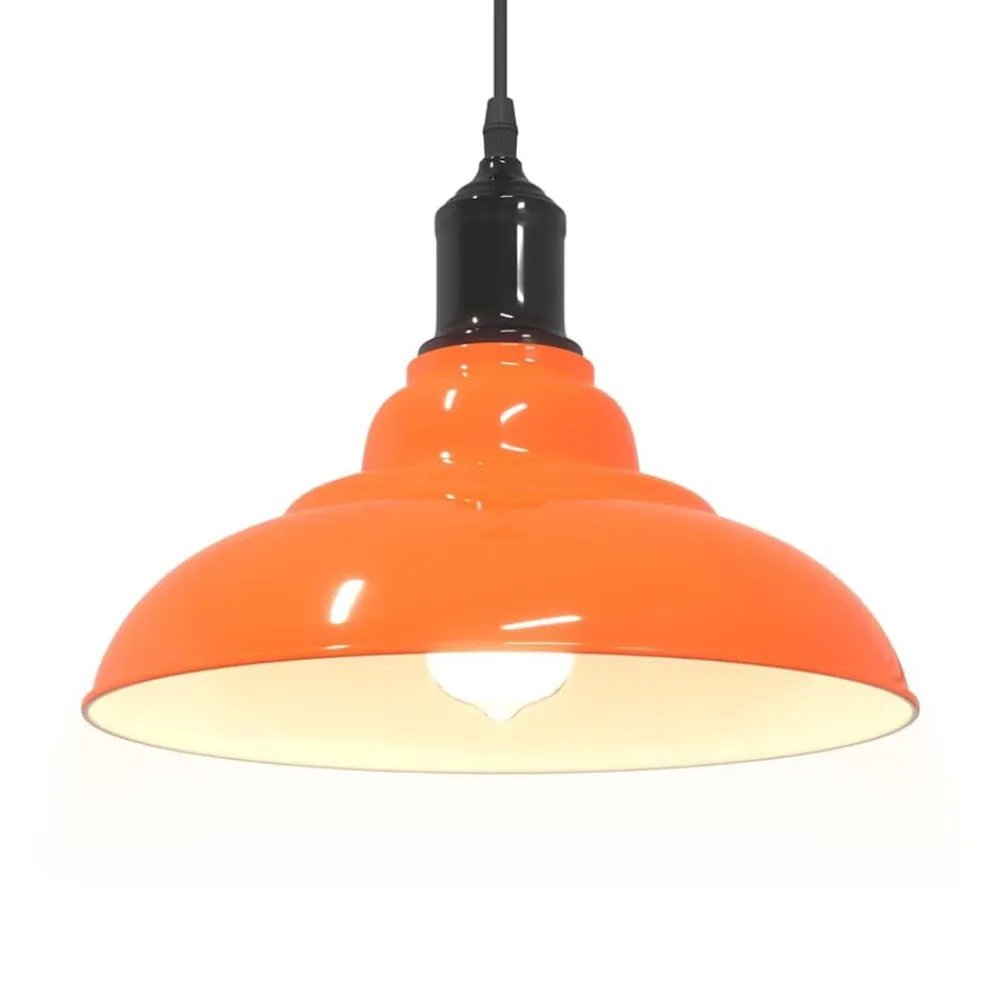 vidaXL Lámpara colgante regulable altura E27 naranja brillante Ø 31cm Naranja brilante Hot