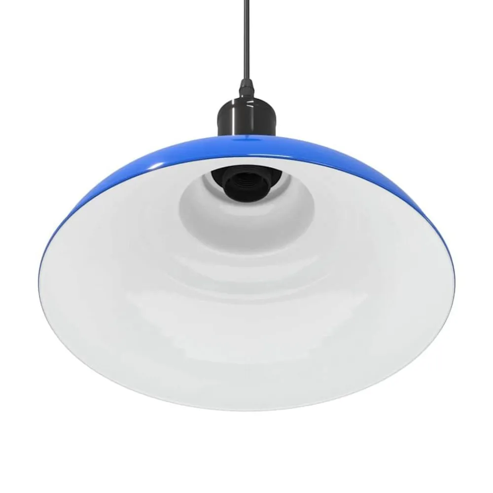 vidaXL Iluminación-Lámpara colgante regulable en altura E27 oscuro brillante Ø31cm