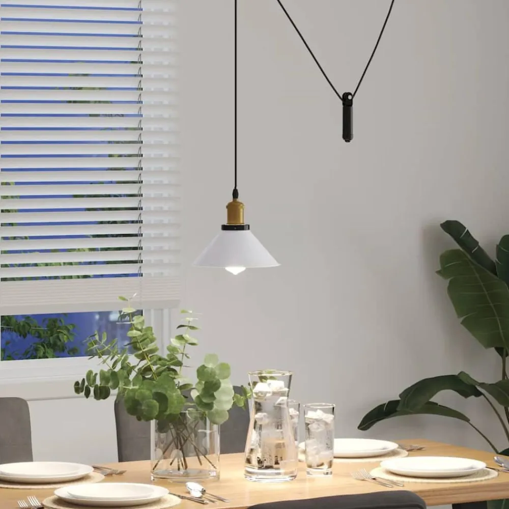 vidaXL Iluminación-Lámpara colgante regulable altura E27 Ø 22cm
