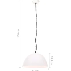 vidaXL Lámpara colgante vintage 25 W blanca redonda 41 cm E27 Blanco Sale