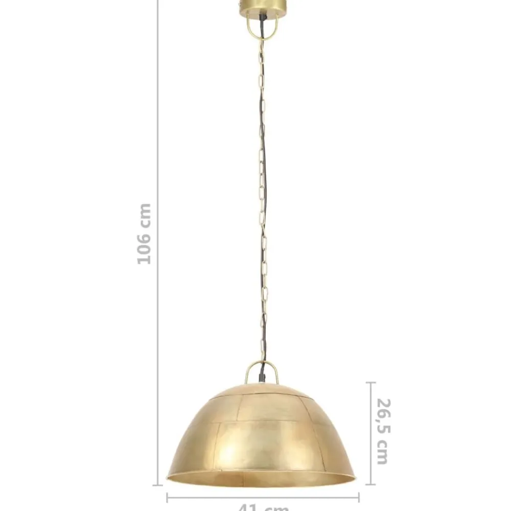 vidaXL Iluminación-Lámpara colgante vintage redonda 25 W latón 41 cm E27