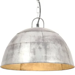 vidaXL Lámpara colgante vintage 25 W plateada redonda 41 cm E27 Plateado Clearance