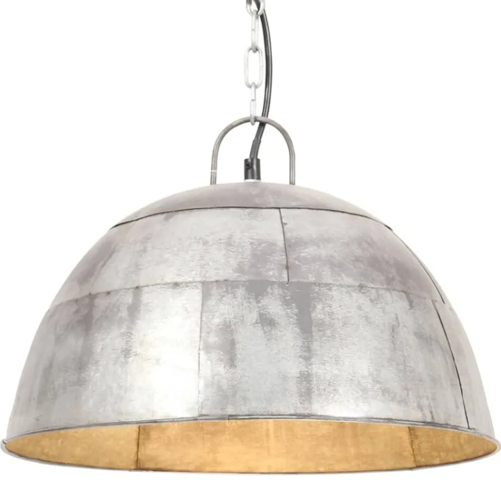 vidaXL Lámpara colgante vintage 25 W plateada redonda 41 cm E27 Plateado Clearance
