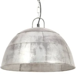 vidaXL Lámpara colgante vintage 25 W plateada redonda 41 cm E27 Plateado Clearance