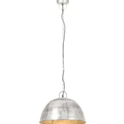 vidaXL Lámpara colgante vintage 25 W plateada redonda 41 cm E27 Plateado Clearance