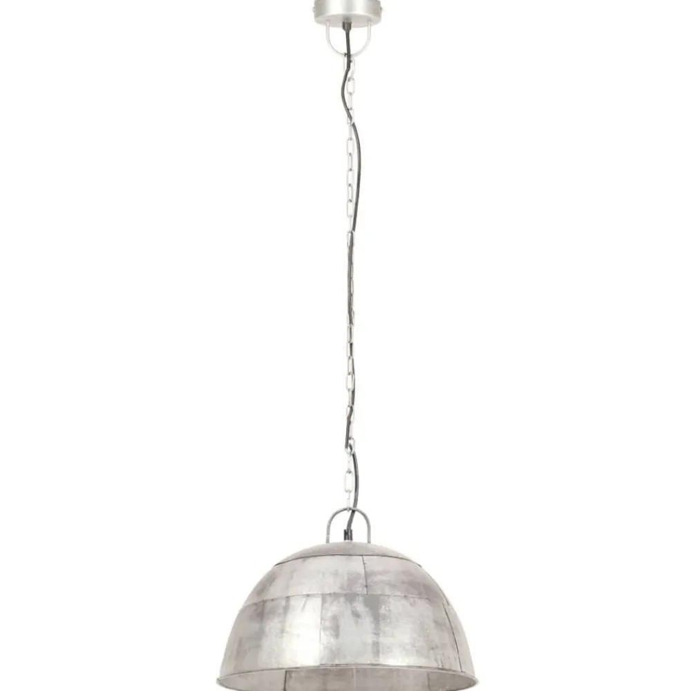 vidaXL Lámpara colgante vintage 25 W plateada redonda 41 cm E27 Plateado Clearance