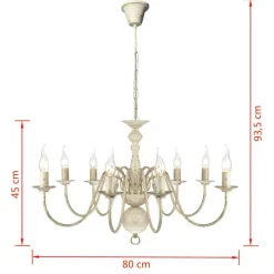 vidaXL Iluminación-Lámpara de araña antique metal 8 bombillas E14