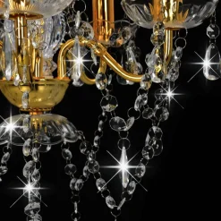 vidaXL Iluminación-Lámpara de araña con cuentas de cristal redonda 5 x E14