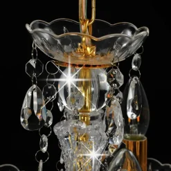vidaXL Iluminación-Lámpara de araña con cuentas de cristal redonda 5 x E14