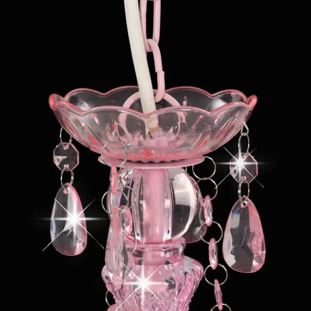 vidaXL Iluminación-Lámpara de araña con cuentas redonda 3 x E14