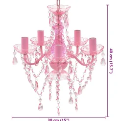 vidaXL Iluminación-Lámpara de araña de cristal 5 bombillas