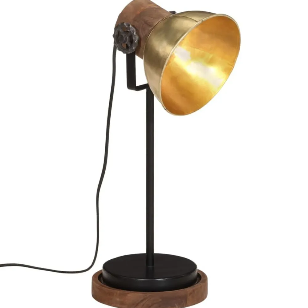 vidaXL Iluminación-Lámpara de escritorio latón vintage 25 W E27 17x17x50 cm