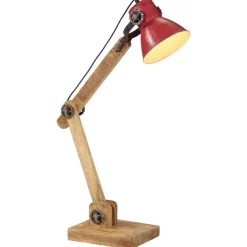 vidaXL Lámpara de escritorio desgastado 25 W E27 23x18x96 cm Rojo Best