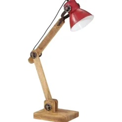 vidaXL Lámpara de escritorio desgastado 25 W E27 23x18x96 cm Rojo Best