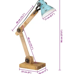 vidaXL Iluminación-Lámpara de escritorio desgastado 25 W E27 23x18x96 cm