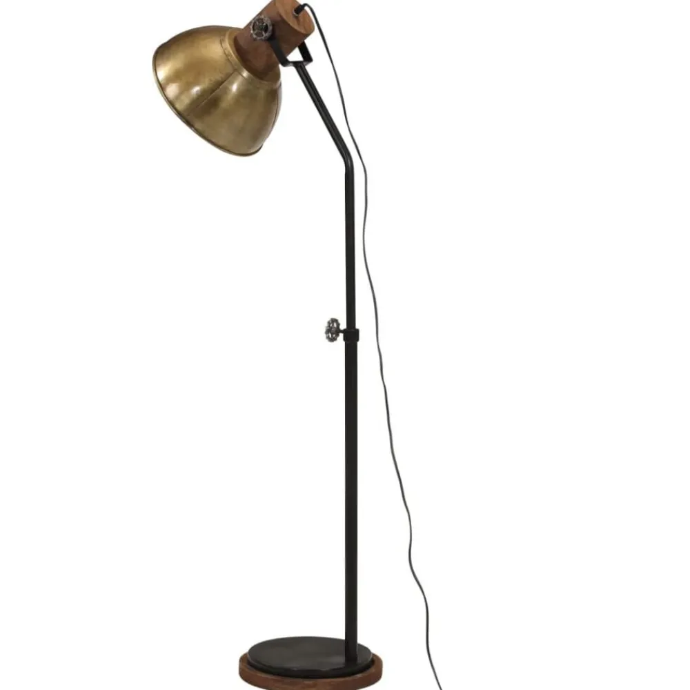 vidaXL Iluminación-Lámpara de escritorio latón vintage 25 W E27 30x30x100-150 cm