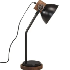 vidaXL Lámpara de escritorio negra 25 W E27 18x18x60 cm Negro