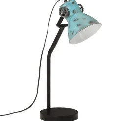 vidaXL Lámpara de escritorio desgastado 25 W E27 17x17x60 cm Azul Online