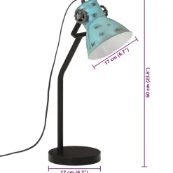 vidaXL Lámpara de escritorio desgastado 25 W E27 17x17x60 cm Azul Online