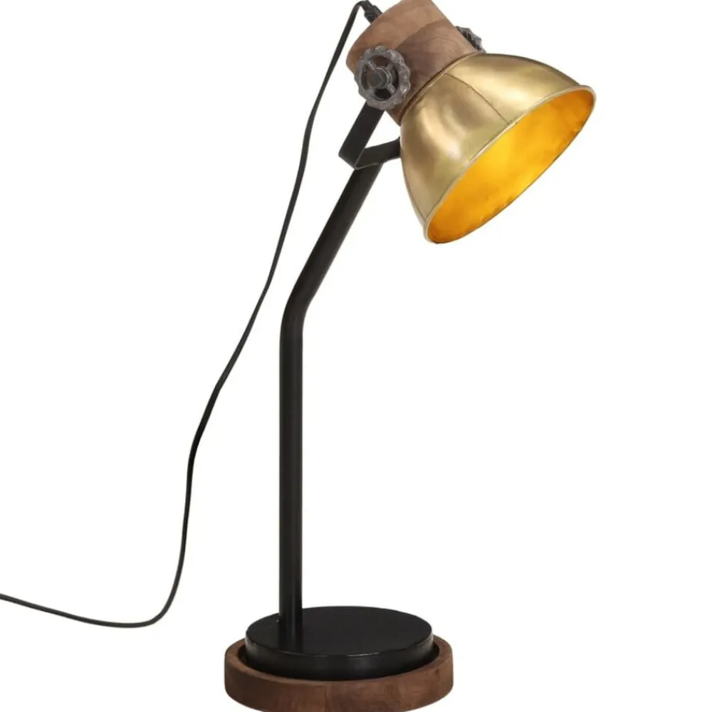 vidaXL Iluminación-Lámpara de escritorio latón vintage 25 W E27 18x18x60 cm