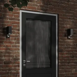 vidaXL Lámpara de exterior con sensor aluminio fundido a presión negro Hot