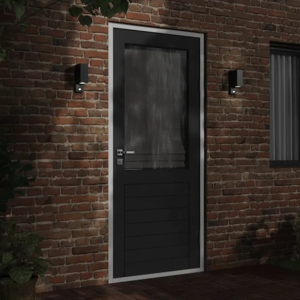 vidaXL Lámpara de exterior con sensor aluminio fundido a presión negro Hot