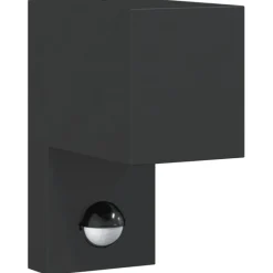 vidaXL Lámpara de exterior con sensor aluminio fundido a presión negro Clearance