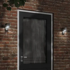 vidaXL Lámpara de exterior con sensor aluminio fundido a presión negro Clearance