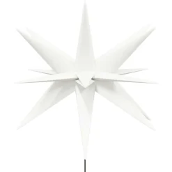vidaXL Decoración-Lámpara de Navidad LED y estaca de tierra plegable blanca 57 cm