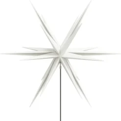 vidaXL Decoración-Lámpara de Navidad LED y estaca de tierra plegable blanca 57 cm