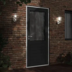 vidaXL Lámpara de pared de exterior con sensor acero inoxidable Plateado