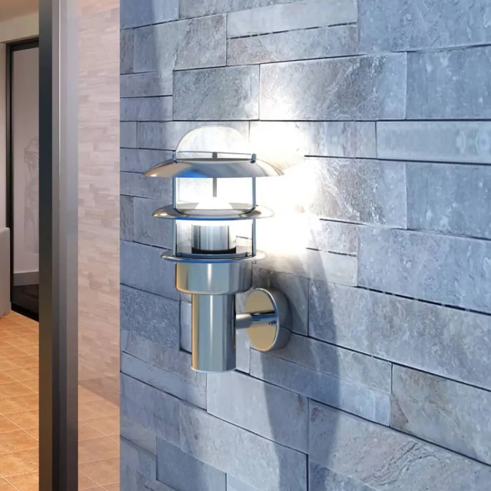 vidaXL Lámpara de pared de exterior de acero inoxidable Clearance