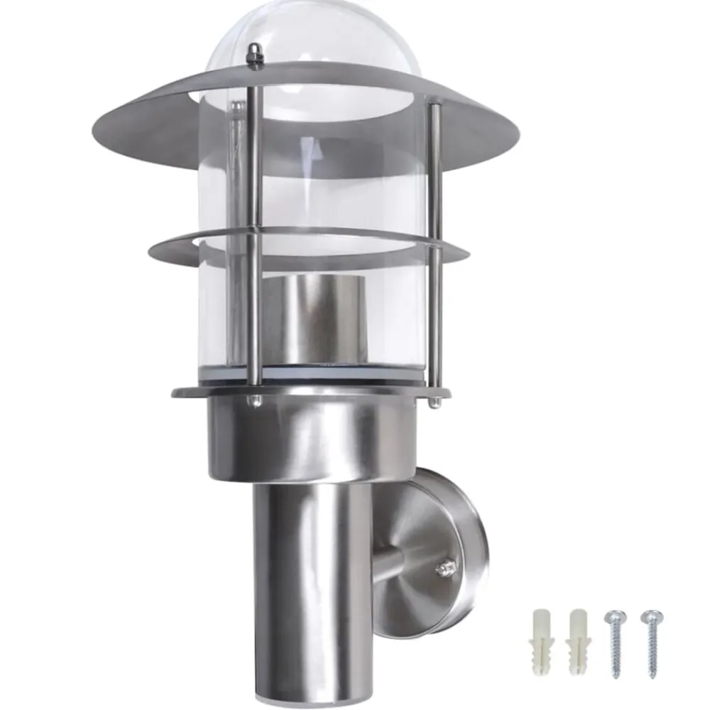 vidaXL Lámpara de pared de exterior de acero inoxidable Clearance