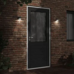 vidaXL Lámpara de pared de exterior aluminio fundido negro