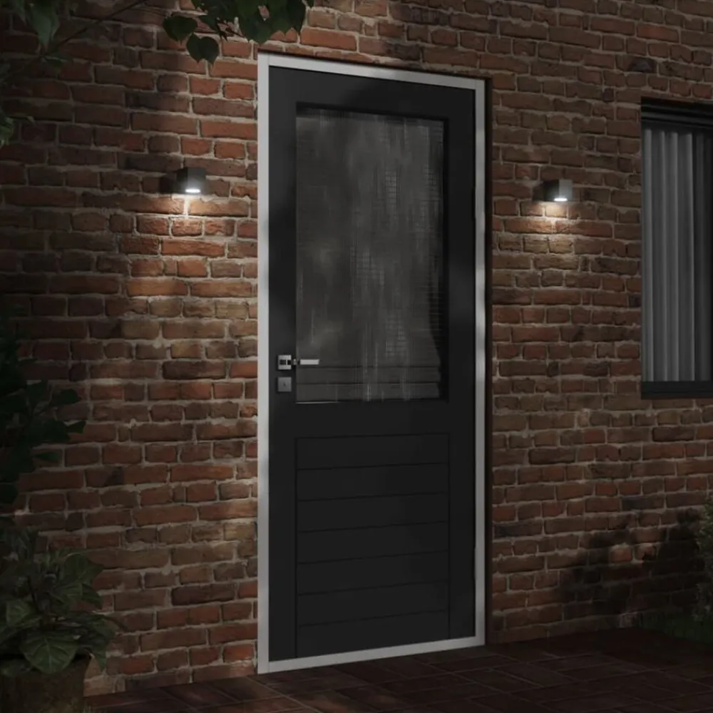 vidaXL Lámpara de pared de exterior aluminio fundido negro