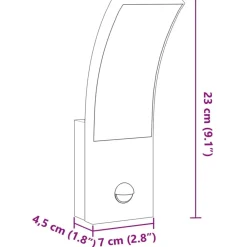 vidaXL Lámpara de pared de exterior LED con sensor aluminio Blanco Online
