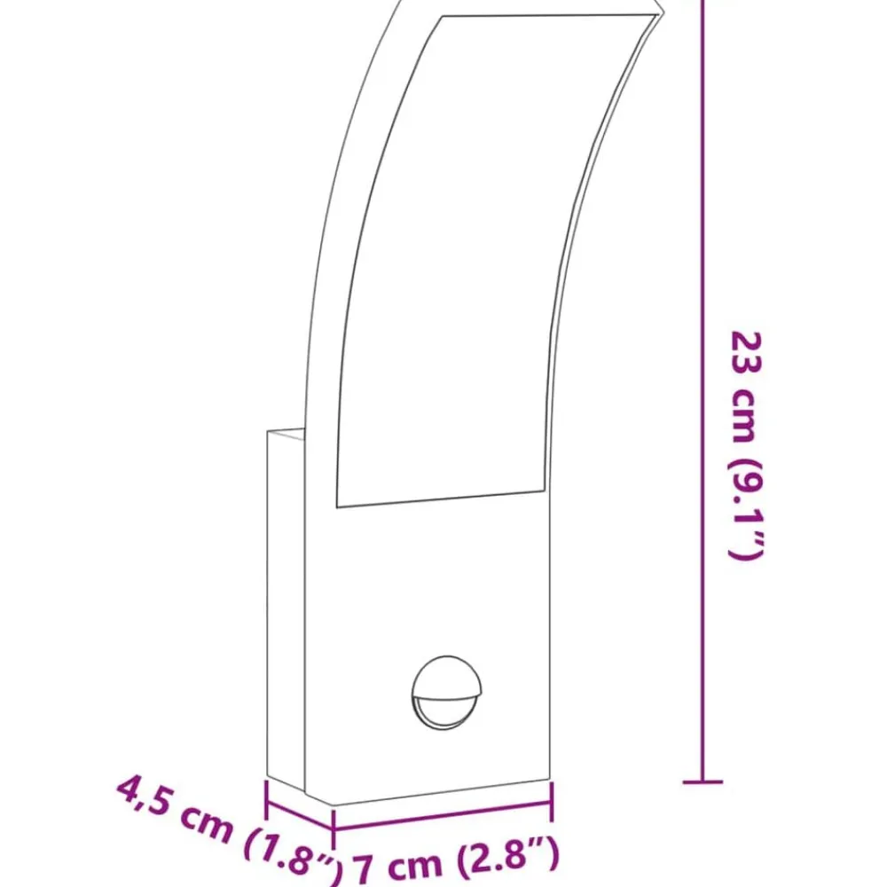 vidaXL Lámpara de pared de exterior LED con sensor aluminio Blanco Online