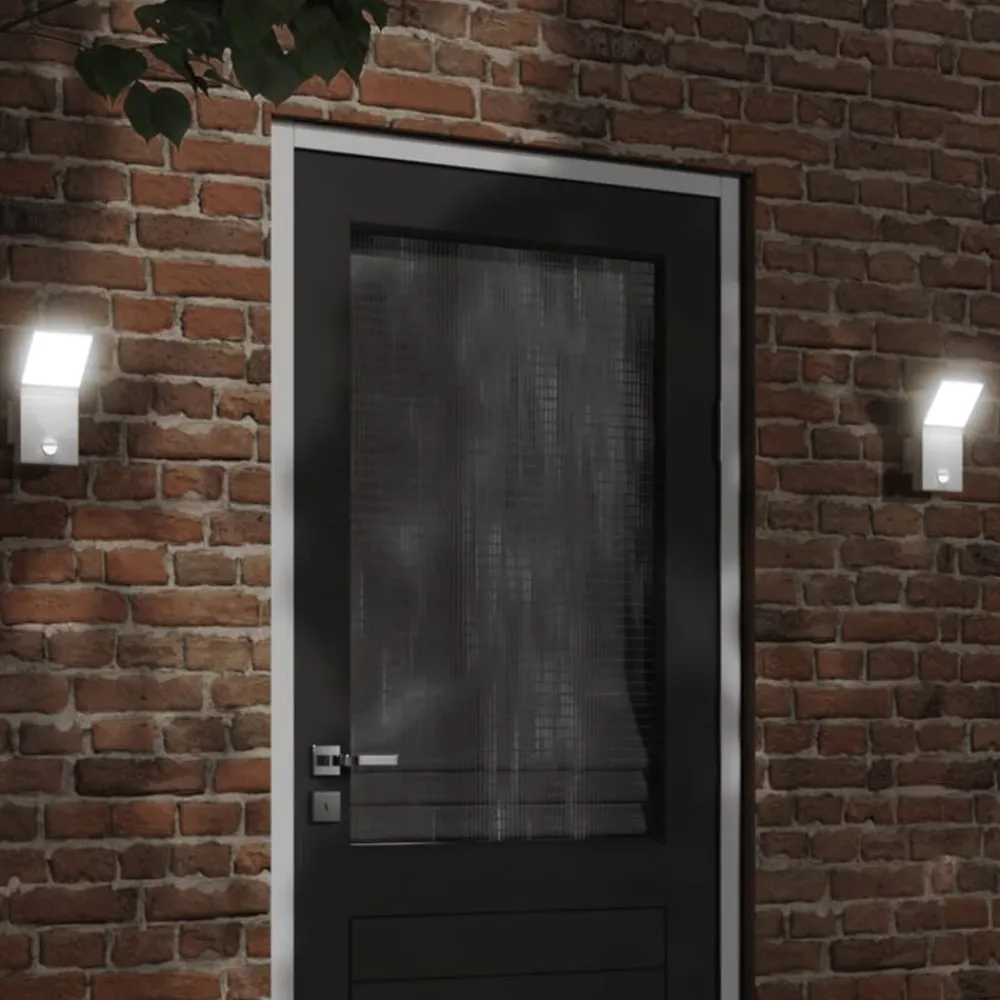 vidaXL Iluminación-Lámpara de pared de exterior LED con sensor aluminio