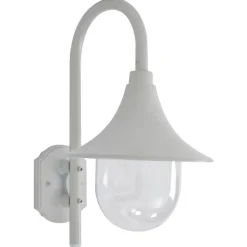 vidaXL Iluminación-Lámpara de pared de jardín aluminio blanca E27 42 cm
